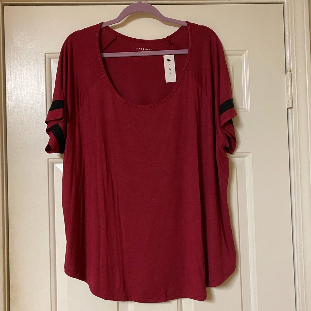 Lane Bryant Slinky Burgundy Short Sleeve Tunic NWT